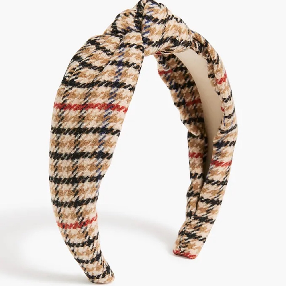 J. CREW Factory NWT Plaid Houndstooth Knotted Headband One Size - Picture 8 of 8